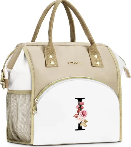 Miniatura 17 de Lonchera con inicial para mujer, lonchera térmica para niñas, lonchera grande para adultos, a prueba de fugas, para trabajo de picnic, bolsa de mano