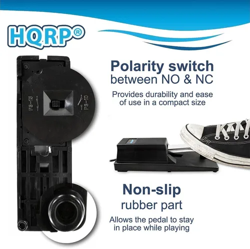 Miniatura 6 de HQRP Pedal Sustain para teclado, cable de 6.5 pies, enchufe universal de 1/4 pulgadas, interruptor de polaridad, compatible con pianos digitales