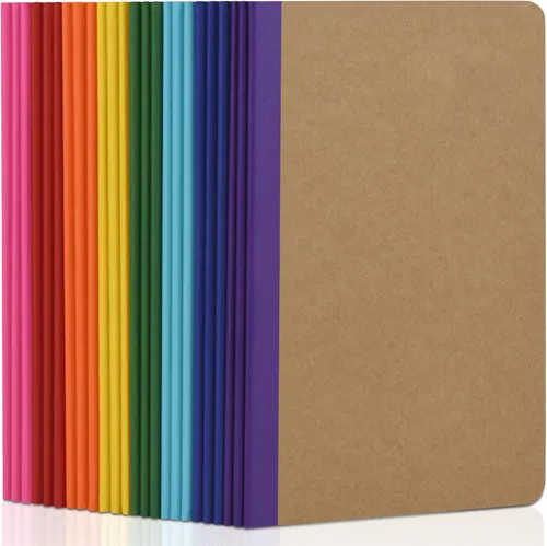 Miniatura 9 de ZCZN Paquete de 8 cuadernos rayados coloridos a granel, diarios A5 con 8 colores, 60 páginas/30 hojas, 8.3 x 5.5 pulgadas, papel rayado