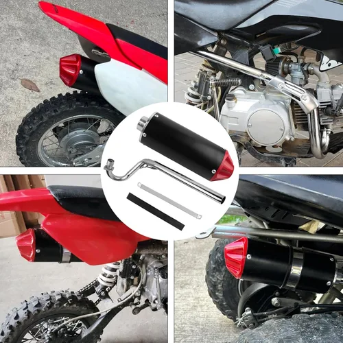Miniatura 3 de FLYPIG Silenciador de tubo de escape de motocross de 1.102 in para XR50 CRF50 50cc 70cc 90cc 110cc 125cc SSR110 SSR125 TRX90 CRF70 XL70 Taotao DB14