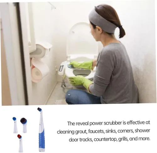 Miniatura 5 de Reveal Power Scrubber Cepillo de limpieza eléctrico con 4 cabezales de cepillo para bañera cocina azul..