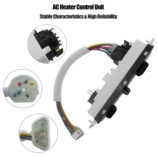 Miniatura 6 de Panel de control climático HVAC para Jeep Wrangler TJ 1999-2004 Interruptor de control del selector de calentador, panel de calentador climático