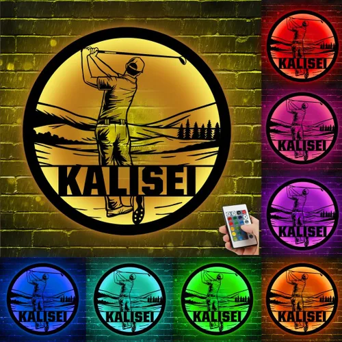 Miniatura 22 de Arte de Pared de Metal Personalizado de Béisbol con Bandera de EE.UU. con Luz LED, Letrero Personalizado con Nombre de Jugador de Sóftbol Americano