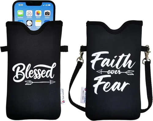Miniatura 98 de Tainada Funda Estuche Bolsa de Neopreno para Teléfono para Hombres y Mujeres con Correa Cruzada/Cordón para el Cuello para iPhone 17/16/15 Pro Max