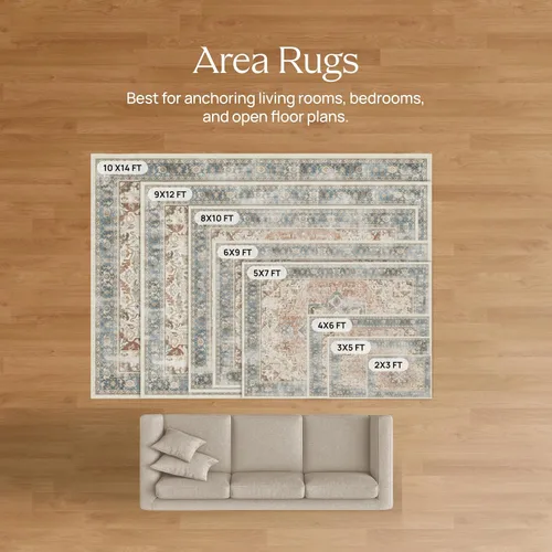 Miniatura 8 de RUGGABLE Alfombra de Área Lavable - Juniper Azul Medianoche 9x12, Resistente a Manchas, Antideslizante – Alfombras Grandes Lavables a Máquina