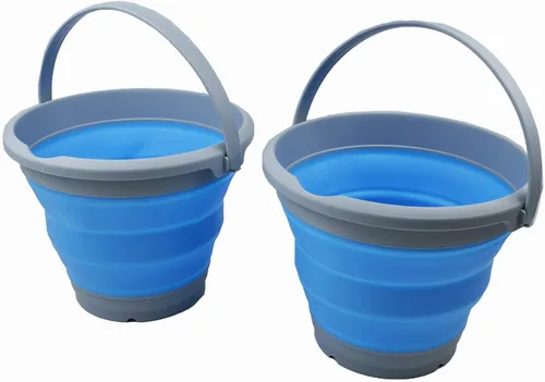 Miniatura 20 de SAMMART Cubo de plástico plegable de 5.5 L (1.4 galones), bañera redonda plegable, cubo de agua portátil para pesca, maceta de agua para exteriores
