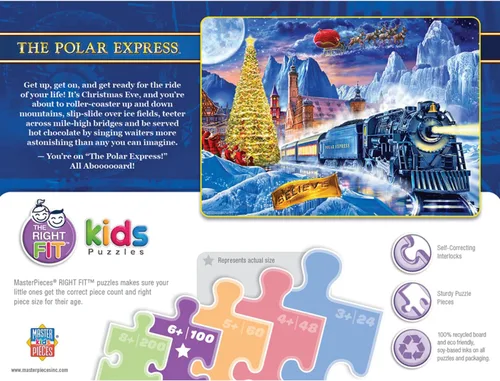 Miniatura 9 de MasterPieces Rompecabezas navideño de 100 piezas para niños, The Polar Express, 14 x 19 pulgadas