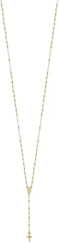 Miniatura 2 de Diamond2Deal Oro amarillo de 14 quilates pulido y corte de diamante con 3 pulgadas ext. Collar de rosario, regalo de joyería fina para mujer, Metal