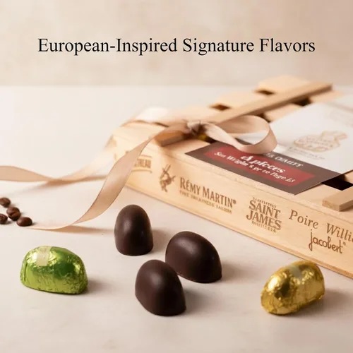 Miniatura 3 de ANDY ANAND CHOCOLATIER Botellas de chocolate negro europeo rellenas con 18 licor de estante superior, paquete de 1