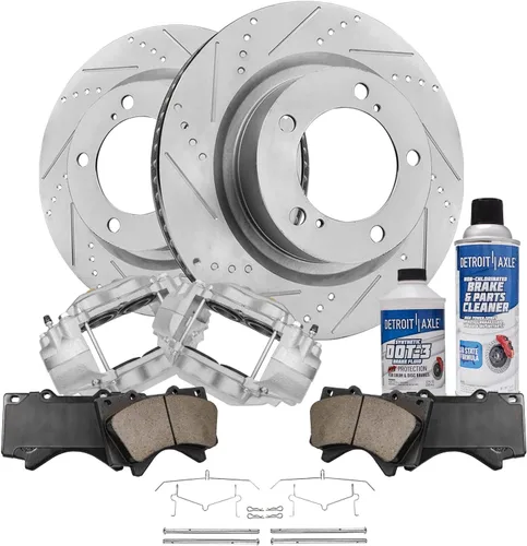 Miniatura 78 de Detroit Axle - 4 rotores de freno para Chevrolet Cruze Volt Orlando Verano, rotores de freno de disco perforados y ranurados de repuesto : rotor