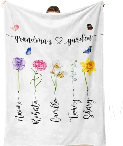 Miniatura 17 de Personalized Grandma Blanket, Gifts for Grandmother from Grand Kids, Name Blankets for Mimi, Gigi, Nana (Grandma 01)