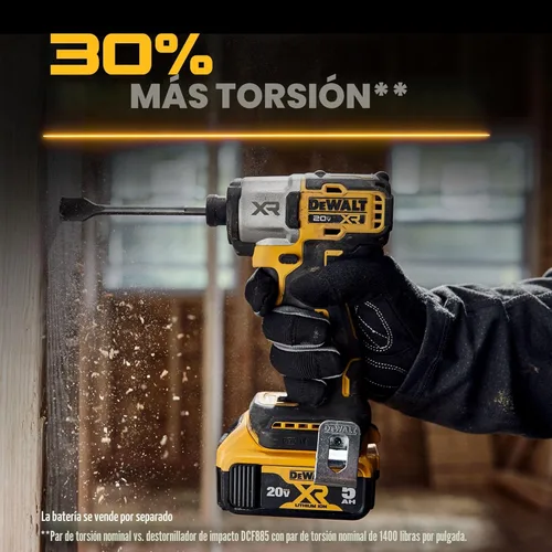 Miniatura 3 de DEWALT Destornillador de impacto MAX XR de 20 V, par alto de 1/4 pulgadas, sin escobillas, 3 velocidades premium inalámbrico con luz LED, tiempo