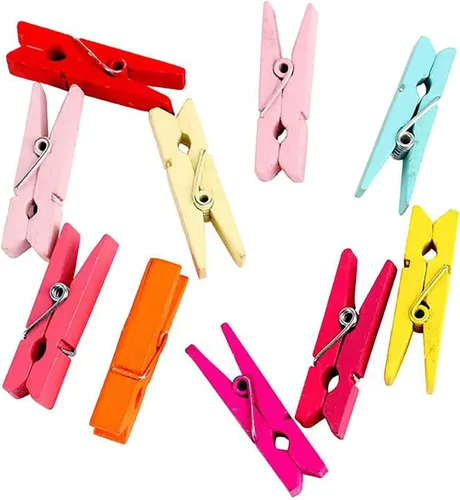 Miniatura 4 de 100 pinzas pequeñas de madera negras resistentes para ropa seca en tendedero, clips para bolsas, manualidades, fotos, hogar, escuela, manualidades