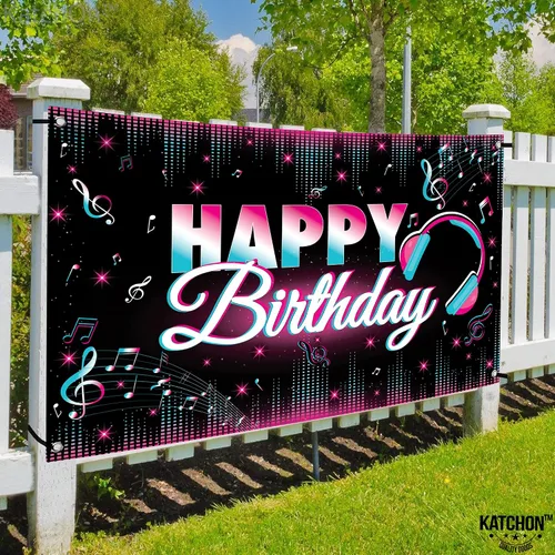 Miniatura 7 de KatchOn, Xtralarge - Cartel de feliz cumpleaños de TIK Tok, 72 x 44 pulgadas, pancarta de TIK Tok para decoraciones de feliz cumpleaños de TIK Tok