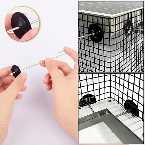 Miniatura 4 de Sujetador de protección de pájaros para panel solar, 50 juegos de clips de protección para sujetar malla de alambre a paneles solares, cierre