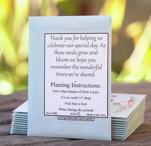 Miniatura 2 de Paquete de semillas de flores silvestres prellenadas para bodas, baby showers, despedidas de soltera, recuerdos de fiesta para invitados con texto