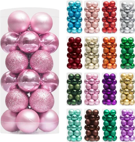 Miniatura 36 de XmasExp - Juego de 24 adornos de bola de Navidad mini irrompibles, adornos para árbol de Navidad, bolas de árbol de Navidad de 30 mm/1.18 pulgadas