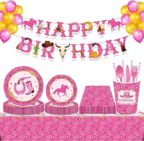 Miniatura 5 de Decoraciones de fiesta temática de vaquera – Cartel de cumpleaños de vaquero y vaquera para fiesta de cumpleaños de caballos, baby shower