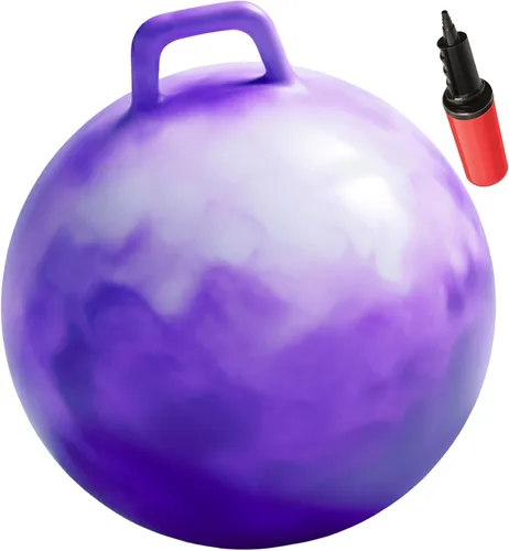 Miniatura 10 de WALIKI Hopper Ball Toy para niñas de 3, 4, 5 o 6 años, pelota de hippity hop, pelota de salto Regalo de cumpleaños genial Morado 18 pulgadas