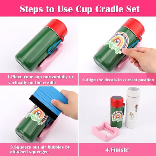 Miniatura 4 de Mity rain Cuna para vasos, base resistente para vaso con escobilla de fieltro para aplicar la calcomanía Vinly, mantén los vasos, tazas de café