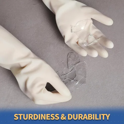 Miniatura 5 de BOOMJOY Guantes de limpieza de nitrilo, resistentes, para lavar platos, reutilizables, grandes, para cocina, baño, jardinería, trabajos o cuidado