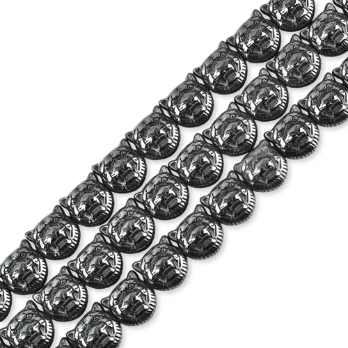 Miniatura 50 de HAAMIIQII 35 piezas de cuentas de gema suelta de hematita negra natural de 12 mm en forma circular, cuentas de piedra espaciadora para hacer