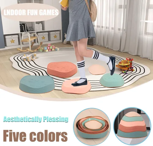 Miniatura 4 de Fanboxk - Piedras de equilibrio para niños, piedras sensoriales antideslizantes para promover habilidades de equilibrio y coordinación en niños