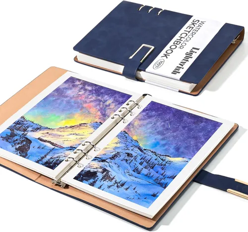 Libro de bocetos de acuarela Lightwish, 100% papel de acuarela de algodón libre de ácido, papel de acuarela prensado en frío de 600 gsm para Hebilla