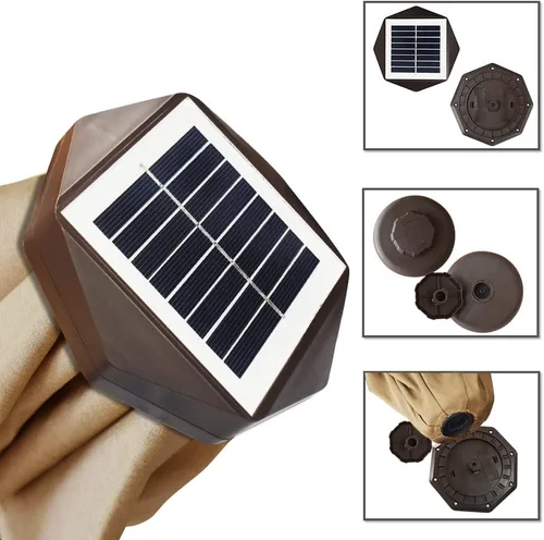 Miniatura 5 de EliteShade - Sombrilla solar de 9 pies / 2.74 metros, con 80 luces LED para patio, mesa al aire libre, con ventilación y cubierta que no se decolora