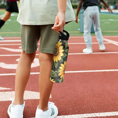 Miniatura 5 de Trendy Sunflower Oil Painting Style Leak Proof & BPA Free Sports Insulated Water Bottle With Straws Leak-proof Hot & Cold Double Walled for
