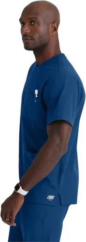 Miniatura 3 de BARCO Skechers Vitality Crew Scrub Top para hombre, marino