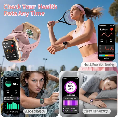 Miniatura 2 de Reloj inteligente para hombres y mujeres con llamadas, rastreador de actividad física de 1.83 pulgadas con monitor de frecuencia cardíaca/sueño