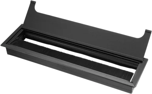 Miniatura 3 de uxcell Cubierta de agujero para cable, 10.591 x 2.677 in, aleación de aluminio, cuadrado, para escritorio, ojales, cubierta de agujero para oficina