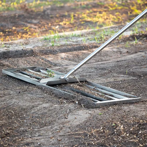 Miniatura 3 de Varomorus Rastrillo de nivel de césped de acero inoxidable – Herramienta profesional de nivelación de patio, jardín y césped de 30 pulgadas