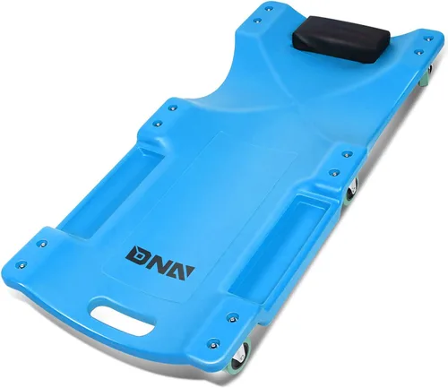 Miniatura 19 de DNA MOTORING Enredadera de perfil bajo de 40 pulgadas de plástico para taller de cochera con apoyacabezas acolchado, bandejas de herramientas y 6