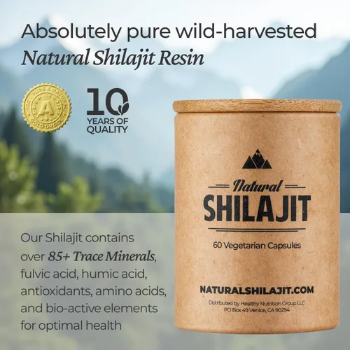 Miniatura 3 de NATURAL SHILAJIT Cápsulas (suministro de 2 meses) – 60 unidades – Shilajit para hombres y mujeres con ácido fúlvico y oligominerales, nutrientes a