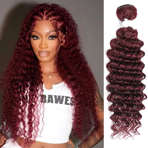 Miniatura 12 de Paquete de cabello humano virgen brasileño de 12 pulgadas, color borgoña 99j, extensiones de cabello humano virgen brasileño para mujeres