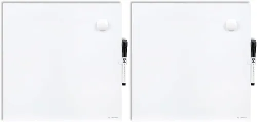 Miniatura 7 de U Brands Paquete económico de pizarra blanca y tablón de anuncios con calendario de un mes sin fecha, 14 x 14 pulgadas, 2 piezas