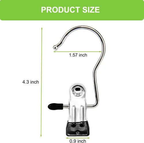 Miniatura 2 de Ganchos para ropa sucia, clips para colgar, alfileres de ropa, organizador de abrazaderas para calcetines, clips para toallas, pinzas de ropa Negro