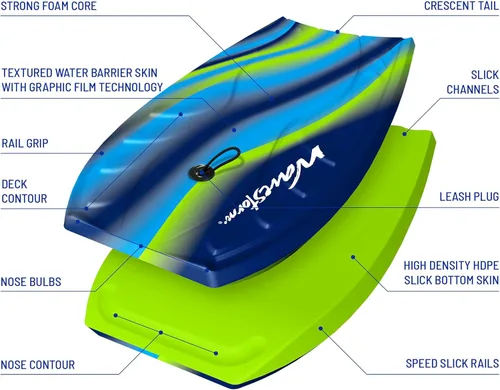 Miniatura 3 de Wavestorm Tabla de Bodyboard de Espuma verde (Grn)