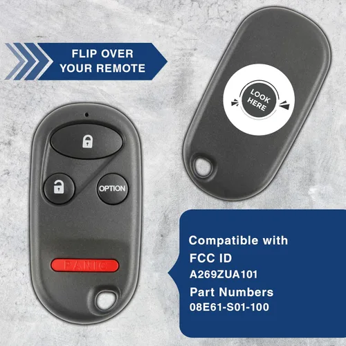 Miniatura 5 de KeylessOption Llavero para 1996 1997 1998 1999 2000 2001 2002 2003 2004 2005 2006 2007 2008 2009 Honda Accord Civic Odyssey Pilot S2000 Remoto, 4 One