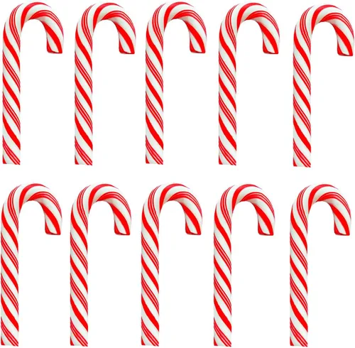 Bastones de caramelo de arcilla rojos y blancos, bastones de caramelo de Navidad, bastón de caramelo sintético, palo de Navidad, mini polímero de