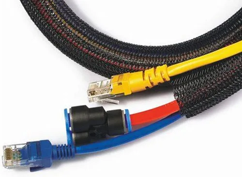 Miniatura 6 de Aicosineg Funda de cable trenzado flexible de PET de 16 pies de ancho de 0.5 pulgadas de ancho, funda de malla de alambre flexible para TV, audio