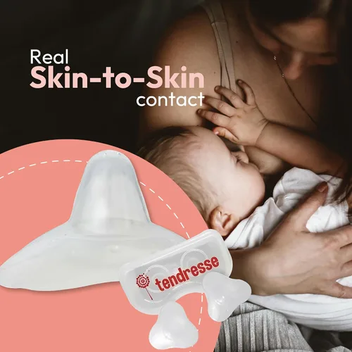 Miniatura 4 de Tendresse - Protector de pezón de silicona de 0.98 pulgadas para amamantar, alivio del dolor para pezones doloridos, protector de lactancia suave