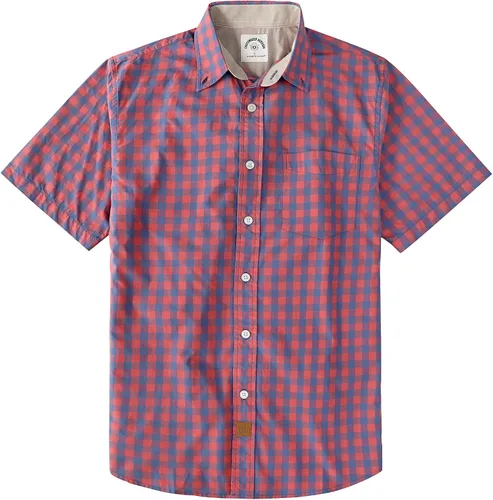 Miniatura 21 de Dubinik® Camisas de manga corta con botones para hombre, 100% algodón, a cuadros, camisas casuales con bolsillo