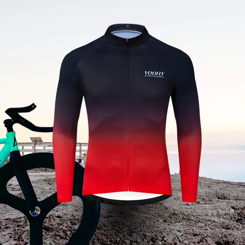 Miniatura 9 de Camisas de ciclismo de manga larga con bolsillos reflectantes cremallera completa MTB bicicleta desgaste