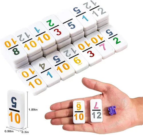 Miniatura 7 de Yinlo Juego de Dominós del Tren Mexicano, Centro con Sonido de Tren Real, Doble 12 con Números