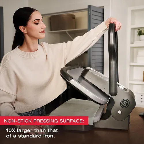 Miniatura 8 de SINGER® Prensa de vapor inteligente 2.0 (1600 W) - Nuevo lanzamiento Superficie de prensado antiadherente profesional de 20 pulgadas con controles