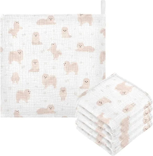 Miniatura 41 de Toallas de algodón para bebé, toallas de baño unisex para recién nacidos, toallitas naturales para piel delicada, 11.8 x 11.8 pulgadas, paquete de 5