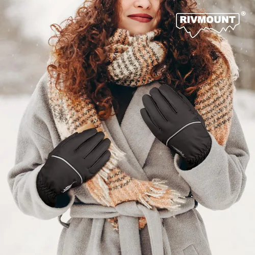 Miniatura 6 de rivmount Guantes de invierno para mujeres y hombres, guantes térmicos de esquí para clima frío con cálidos, impermeables, pantalla táctil